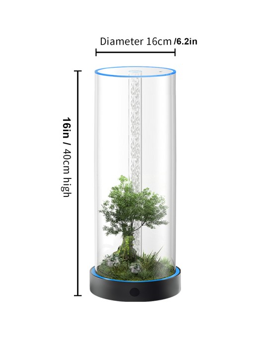 Circular Desktop Aquarium | Plug-and-Play Aquatic Wonderland 16*40cm